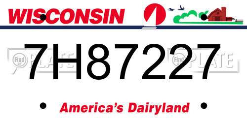 7H87227 Wisconsin License Plate