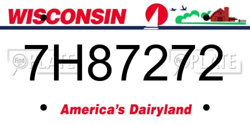 7H87272 Wisconsin License Plate