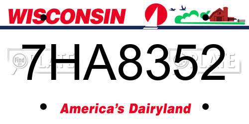 7HA8352 Wisconsin License Plate