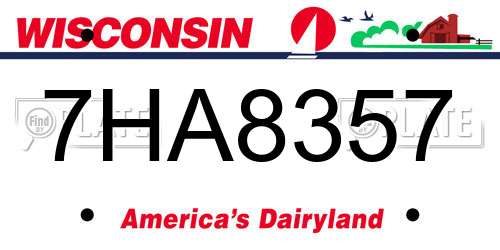 7HA8357 Wisconsin License Plate