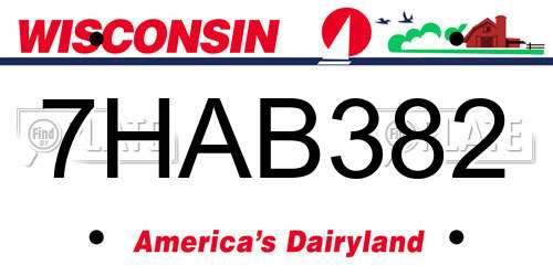 7HAB382 Wisconsin License Plate