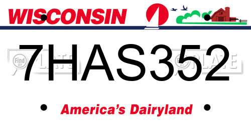 7HAS352 Wisconsin License Plate