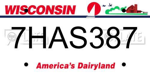 7HAS387 Wisconsin License Plate