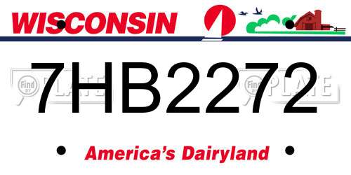 7HB2272 Wisconsin License Plate