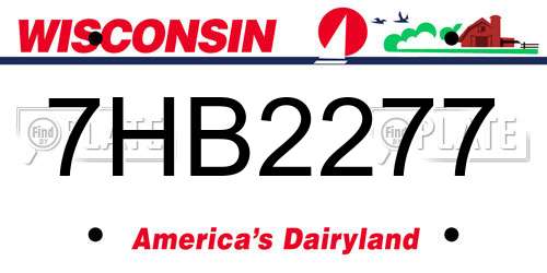 7HB2277 Wisconsin License Plate