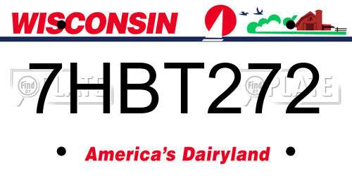 7HBT272 Wisconsin License Plate