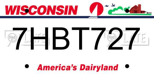 7HBT727 Wisconsin License Plate