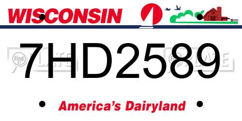 7HD2589 Wisconsin License Plate