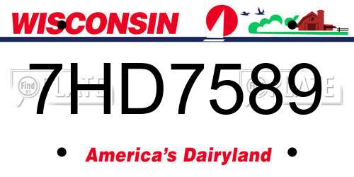 7HD7589 Wisconsin License Plate