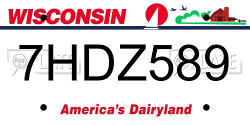 7HDZ589 Wisconsin License Plate