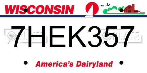 7HEK357 Wisconsin License Plate