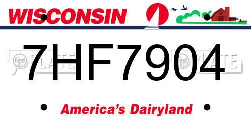 7HF7904 Wisconsin License Plate