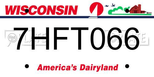 7HFT066 Wisconsin License Plate