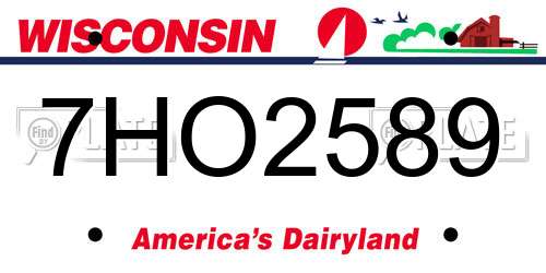 7HO2589 Wisconsin License Plate