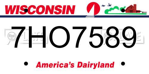 7HO7589 Wisconsin License Plate