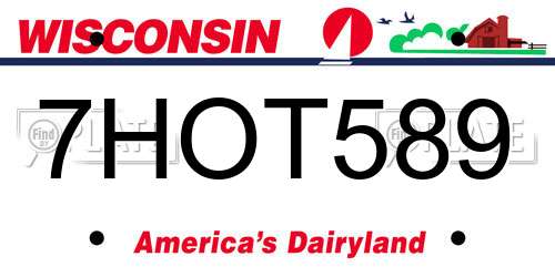 7HOT589 Wisconsin License Plate