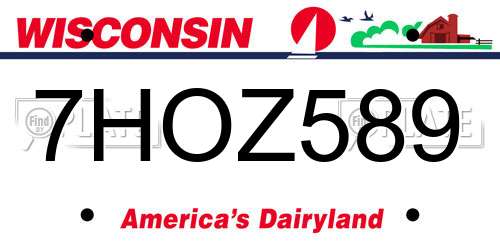 7HOZ589 Wisconsin License Plate