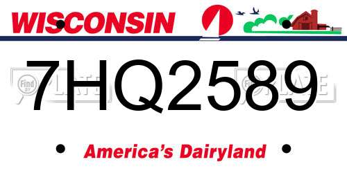7HQ2589 Wisconsin License Plate