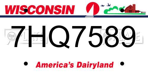 7HQ7589 Wisconsin License Plate