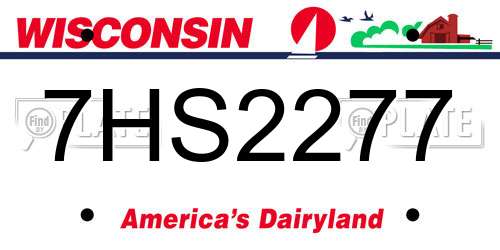 7HS2277 Wisconsin License Plate