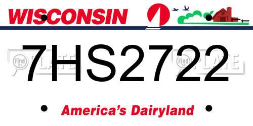 7HS2722 Wisconsin License Plate