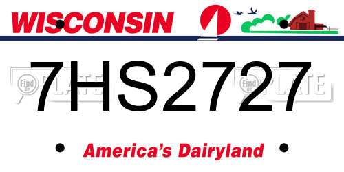 7HS2727 Wisconsin License Plate