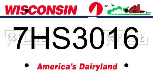 7HS3016 Wisconsin License Plate