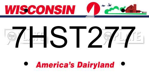 7HST277 Wisconsin License Plate