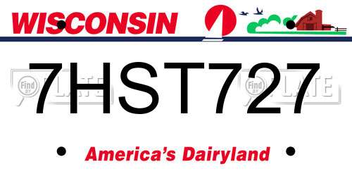7HST727 Wisconsin License Plate