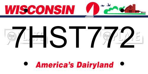7HST772 Wisconsin License Plate