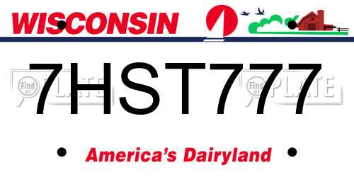 7HST777 Wisconsin License Plate