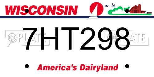 7HT298 Wisconsin License Plate