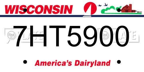 7HT5900 Wisconsin License Plate