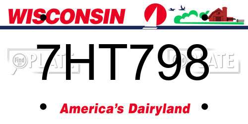 7HT798 Wisconsin License Plate
