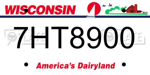 7HT8900 Wisconsin License Plate