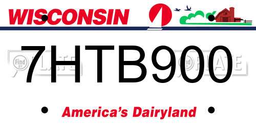 7HTB900 Wisconsin License Plate