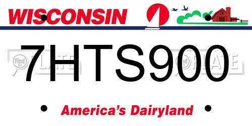 7HTS900 Wisconsin License Plate