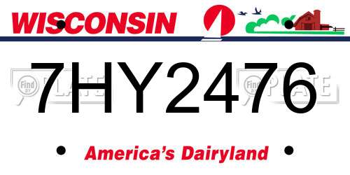 7HY2476 Wisconsin License Plate