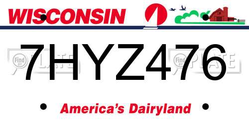 7HYZ476 Wisconsin License Plate