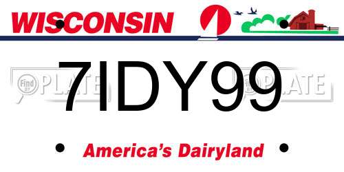 7IDY99 Wisconsin License Plate