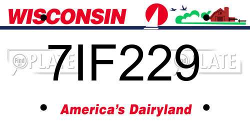 7IF229 Wisconsin License Plate