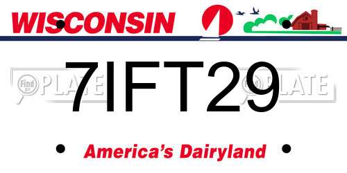 7IFT29 Wisconsin License Plate