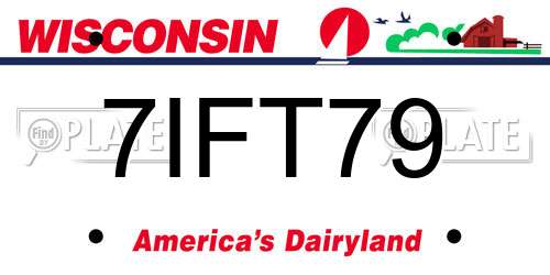 7IFT79 Wisconsin License Plate
