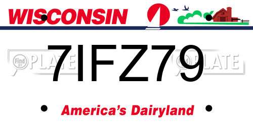 7IFZ79 Wisconsin License Plate