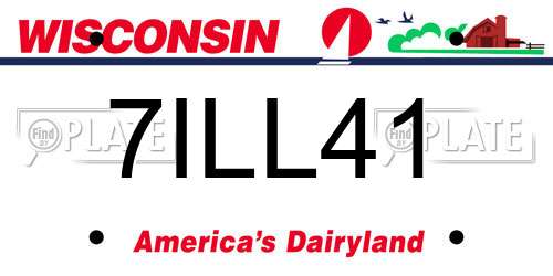 7ILL41 Wisconsin License Plate