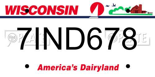 7IND678 Wisconsin License Plate