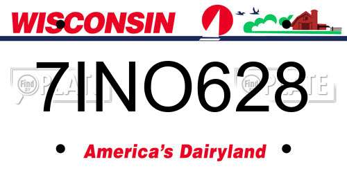 7INO628 Wisconsin License Plate