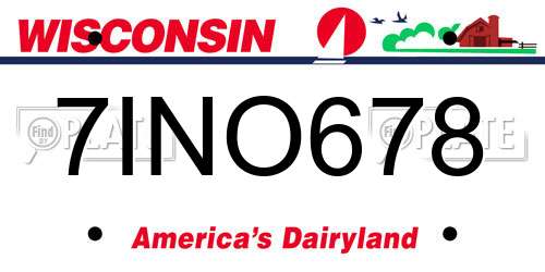 7INO678 Wisconsin License Plate