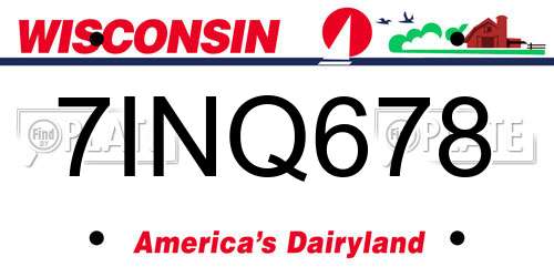 7INQ678 Wisconsin License Plate