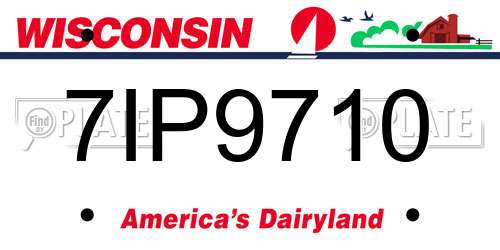 7IP9710 Wisconsin License Plate